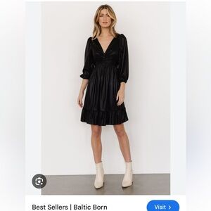 Baltic Born Louvre Metallic Black Dress